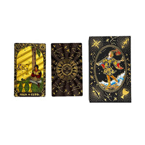 50+ SKU Jeu de cartes de tarot dorées à l'or fin, style Waite, impression couleur, PVC imperméable - Product Image 3