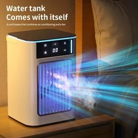 Nouveau ventilateur d'air froid silencieux à double pulvérisation avec affichage numérique et réservoir de 900ml avec poignée et veilleuse atmosphérique colorée