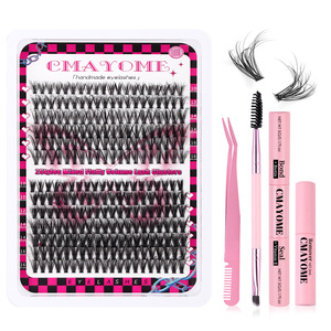 Personalizada Mega Volumen Individual Pestañas Clusters Faux Mink Box D Curl Cluster DIY Pestañas Mixed Tray Lash Clusters book con parte inferior - Product Image 6