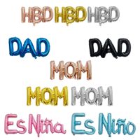 Ballons BLN Lettres Espagnol Garçon Fille Anglais PAPA Maman Personnalisables Couleurs & Logo Hélium pour la Fête des Pères Vente en Gros