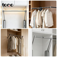 Système de levage de penderie électrique à double moteur, mouvement stable et silencieux, fermeture intelligente et douce, cintre électronique pour l'organisation du placard