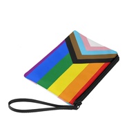 Dompet Koin Lipat Kustom Pola Pelangi Gay untuk Bertema Progress-Pride, Dompet Mini untuk Dibawa di Saku, Dompet Mini untuk Belanja