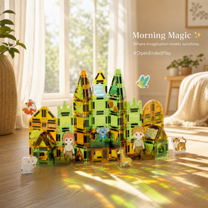 Set di Costruzioni Magnetiche con 47 Pezzi <span class=keywords><strong>a</strong></span> Tema Animali, con <span class=keywords><strong>Castello</strong></span> nella Foresta e Figure di Animali per il Gioco Creativo dei Bambini - Product Image 4