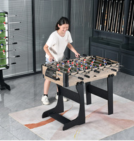 Table de jeu combinée multifonction pliable 2 en 1 de couleur bois, table de jeu multifonction pliable avec baby-foot, billard TM-4880
