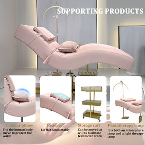 Modern Demir Güzellik Salonu S Şeklinde Katlanabilir Yüz Bakım Yatağı ve Ayarlanabilir Pembe Güzellik Koltuğu - Product Image 4