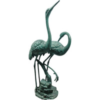 Statues de cygnes en aluminium verdigris, paire de sculptures en métal pour jardin, cour, pelouse, décoration antique