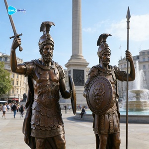 Estatuas de Guerreros Griegos Romanos de Bronce a Tamaño Real, Par para Decoración de Jardín Interior y Exterior y Arte Público - Product Image 2