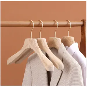 Custom Luxury Brand Natural Wood Hanger Garment Camphor Wooden Clothes Hanger For Clothing Store