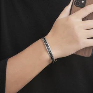 Viking Rune Men's Open <b>Cuff</b> <b>Bracelet</b> Tibetan <b>Silver</b> Letter Design Gift Jewelry CZ065 - Product Image 5