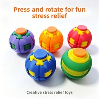 Balle de décompression promotionnelle en plastique à pression et rotation avec rebond lent pour puzzle d'enfants - Nouveau jouet unique
