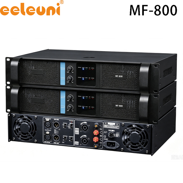 Audio MF 2Channel Professional Power Amplifier, Class H Circuit Design for DJ, PA, Live Sound Applications, Black