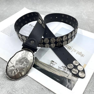 <span class=keywords><strong>Ceinture</strong></span> en cuir PU décontractée style rock et hip-hop, cloutée, personnalisée, vintage, punk, pour hommes et femmes, 118 cm - Product Image 5