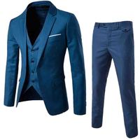 Blazer coréen slim fit pour homme, veste de costume de bureau, noir, bleu, grandes tailles, manteau de mariage pour homme