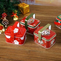 Boîte à bonbons créative en métal pour Noël, mariage, Halloween, avec motifs Père Noël et sapin de Noël, boîte cadeau vide
