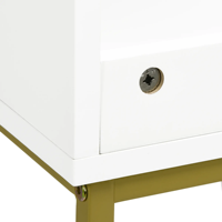 Meuble sous-vasque de salle de bain Youtev, armoire de rangement sous-vasque, meuble sous-vasque avec 2 portes et pieds dorés, prêt à être expédié