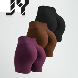 Shorts de yoga sans couture JY, taille haute, effet push-up fessier, contrôle du ventre, pour la gym et le fitness, short de sport Peach Lift <span class=keywords><strong>Booty</strong></span> - Product Image 1