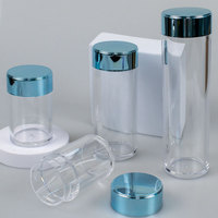 Bocaux en plastique PS transparents à large ouverture, couleur personnalisée, pour médicaments, pilules, capsules, compléments alimentaires, emballage