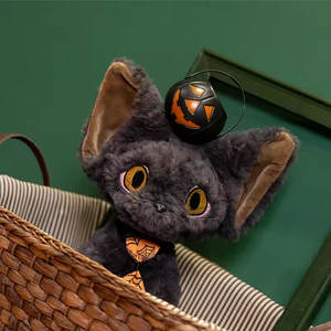 Giocattoli di Peluche Gatto Nero Spaventato con Luce a Zucca per Feste di Halloween, Vendita Calda 2026 - Product Image 3
