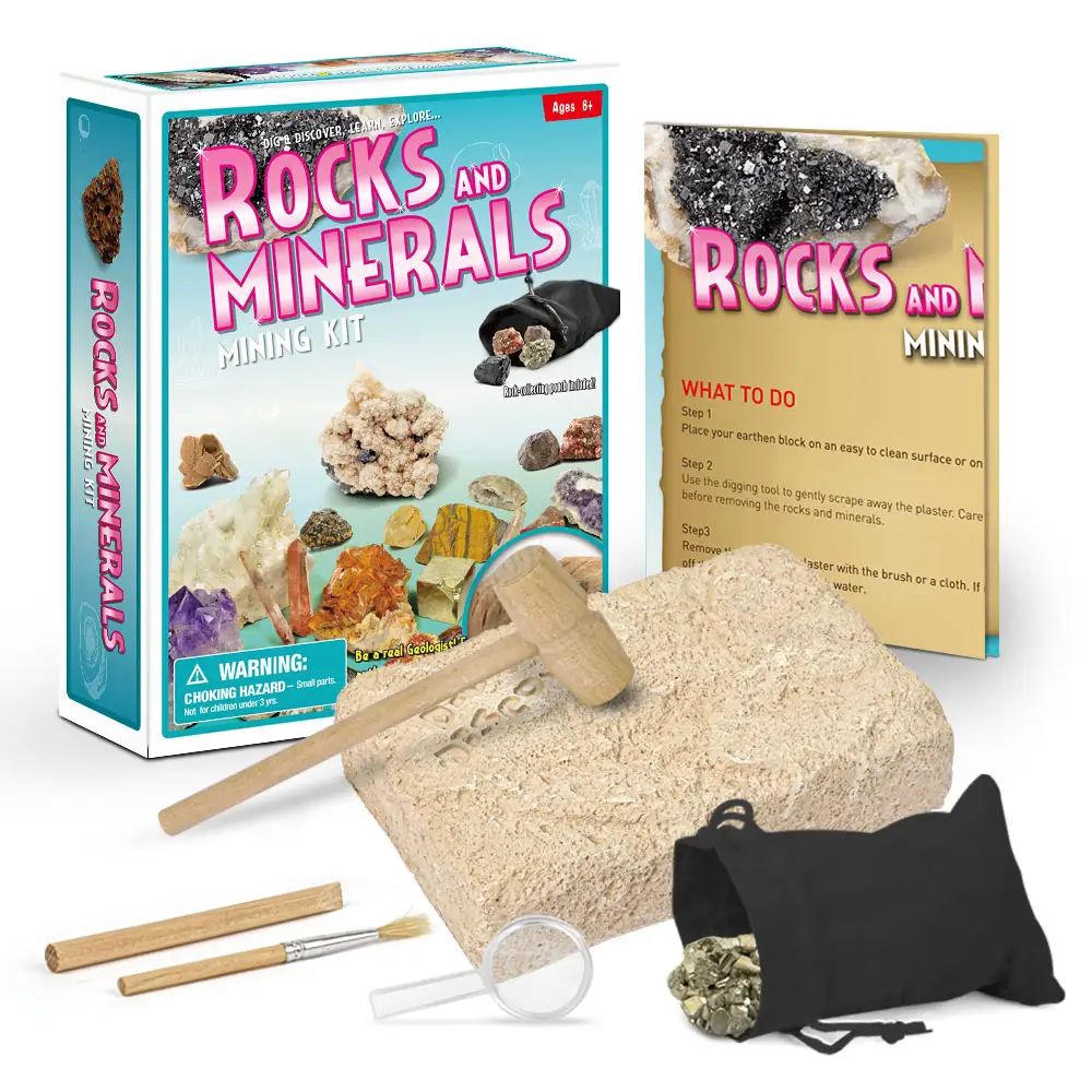 2022 New Product Jurassic World Rocks Minerals Dig Kits Developing Intelligence Kit for Boys and Girls Children Toys Gift