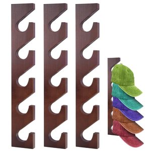Porte-chapeau 3 pièces pour casquette <span class=keywords><strong>de</strong></span> baseball, rangement mural en bois pour chapeaux, support vertical pour chapeaux, présentoir pour placard - Product Image 1