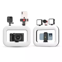 Stabilisateur Portable pour Vidéo avec Lumière d'Appoint RGB, Prise de Vue Verticale, et Anneau Lumineux LED Rechargeable 3600 mAh pour Microphone, TikTok et YouTube