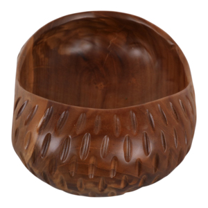 Ciotola decorativa in legno di teak, centrotavola rotondo per tavolino da caffè, bancone da cucina, elemento decorativo. - Product Image 5