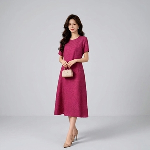 Productos de Gran Venta Verano 2026: Vestido Plisado de Manga Corta con Textura Floral 3D, Estilo Miyake, Alta Elasticidad, Talla Única para Mujer - Product Image 2
