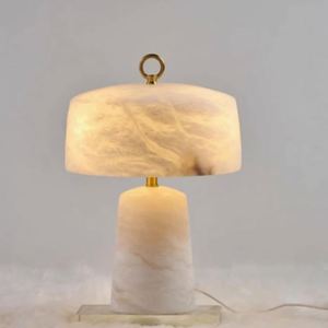 Bầu Không Khí Lãng Mạn Bằng Đá Cẩm Thạch Bàn Ánh Sáng Với Đồng Đầu Giường Điện Bàn Đèn Bìa Nắp Hình Dạng Thanh Lịch Bảng Đèn - Product Image 1