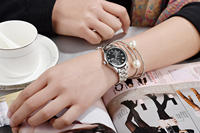 Montre-bracelet décontractée à quartz TEVISE T8122Q pour femme avec calendrier, date et jour, étanche au quotidien, bracelet en acier inoxydable, idéale pour les affaires