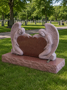 Design de pierre tombale avec cœur et ailes d'ange - Product Image 4