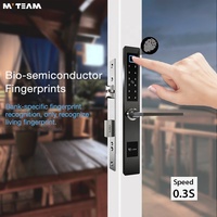 Serrure de porte française numérique pour patio, serrure intelligente WiFi APP TTLock, code d'accès par empreinte digitale, carte, crochets intelligents, serrure de porte coulissante, quincaillerie de porte
