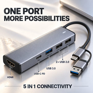 Hub USB C 5 en 1, 100W PD, 4K 60Hz, adaptateur multiport USB 3.0 Type C pour ordinateur portable MacBook, vente en gros OEM - Product Image 2