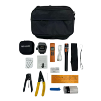 Kit d'outils pour câble de branchement FTTH avec mesureur de puissance optique, localisateur visuel de défauts, cisaille à fibre optique et dénudeur pour l'installation