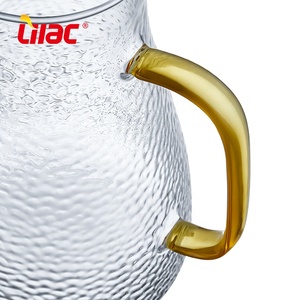 Lilac BSCI Lfgb 1600ml + 300ml * 6 Nordic búa mô hình thủy tinh nước lạnh Jug Pitcher đặt kính carafes với nắp và cốc - Product Image 2