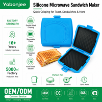 Machine à sandwichs en silicone de qualité alimentaire pour micro-ondes, avec plaques amovibles antiadhésives en aluminium, compatible lave-vaisselle, sans BPA, compatible four