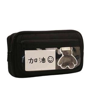 Toile Simple nouvelle grande capacité haute apparence niveau multicouche japonais papeterie sac étudiant porte-crayon stylo sac - Product Image 4