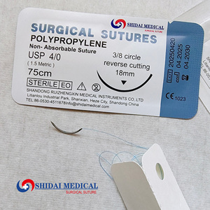 Sutura Médica <span class=keywords><strong>No</strong></span> Absorbible, Hilo Quirúrgico Estéril de Polipropileno con Aguja - Product Image 1