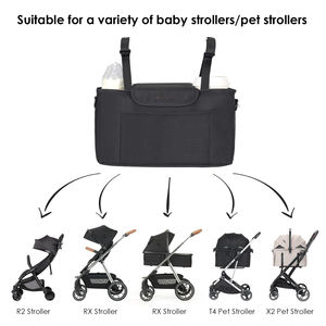 Organisateur <span class=keywords><strong>de</strong></span> <span class=keywords><strong>poussette</strong></span> avec porte-gobelet, sac suspendu, bandoulière, imperméable, durable, pour lingettes, biberons et essentiels, en polyester, grande capacité - Product Image 4