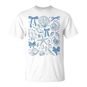 Camiseta con lazo Coquette de Seashell Starfish Summer Vacation Hawaii Beach - Product Image 1