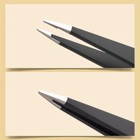 Ensemble professionnel de 2 pinces à épiler pointues inclinées en acier inoxydable pour la suppression des poils incarnés des sourcils