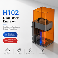 Mesin Pengukir Presisi Laser Sparrow H102 Dual Laser 10W 2W Dioda Inframerah untuk Kayu, Logam, Kulit, Perhiasan