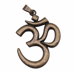 10pcs/bag 75x56mm Antique Silver Plated Antique Bronze Plated Zinc Alloy Large <strong>Om</strong> Yoga Symbol Charms <strong>Pendants</strong> ABD-C12665 - Product Image 4