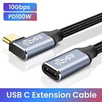 Câble USB-C vers USB-C 5A, mâle vers femelle, rallonge, USB3.1, charge rapide PD 100W, transmission 4K 60Hz, 1m, 0.5m, 0.25m
