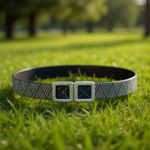 Cintura Elastica in PP con Doppia Fibbia Metallica Quadrata Larga 5 Cm - Product Image 2