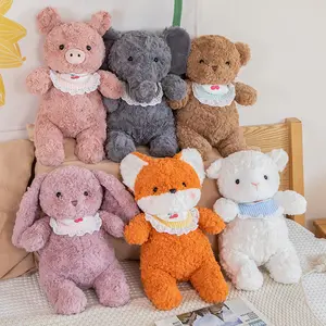 幼儿园系列40厘米毛绒熊/大象/兔子/狐狸动物毛绒玩具熊批发定制儿童毛绒玩具