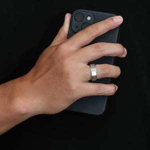 Minimalist Unisex Octagonal Rotating <b>Ring</b> Steel Gold Black Matte Finish Daily Jewelry Geometric Shape - Product Image 2