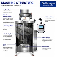 Machine d'emballage et de scellage entièrement automatique à trois soudures latérales pour sachets de liquides, prix usine CE, pour huile de piment, sauce, huile alimentaire