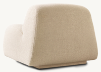 Fauteuil de salon incurvé sans accoudoirs, chaise d'appoint rembourrée, canapé individuel moderne et courbé pour salon et coin détente