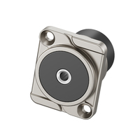 Module de passage audio en métal de type D 3,5 mm, prise jack pour casque à montage sur panneau carré renforcé, noir et argent