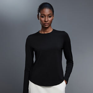 Kaus Yoga lengan panjang untuk wanita, pakaian Yoga longgar leher bulat, kaus lengan panjang, kaus olahraga kebugaran kasual ramping serbaguna, Atasan musim gugur - Product Image 3
